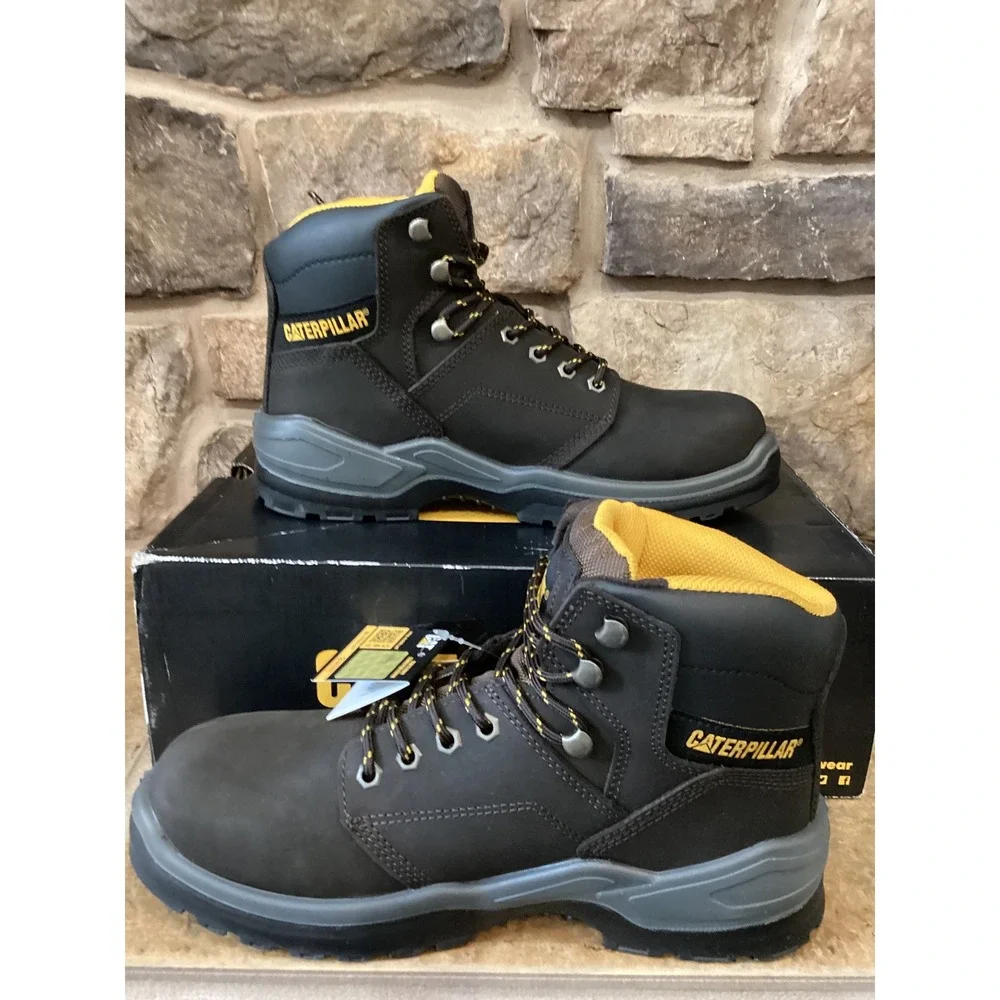 Caterpillar Striver ST Mens Size 9.5 Steel Toe Work Boots Brown Leather New